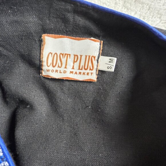 Cost Plus World Market Womens Blue Black Geometric Pattern Cotton Vest Size S/M - Picture 3 of 10